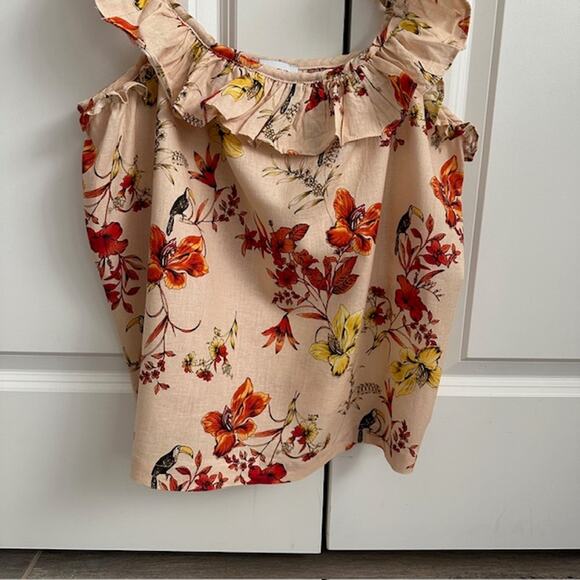 Evereve Char Floral Flutter Tank Size: L Color: Blush Pink Floral Pattern - Picture 5 of 10